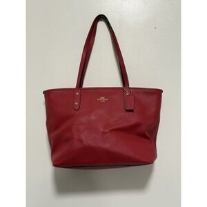 Coach Red Zip Top Tote